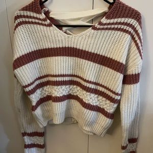 Small Derek heart white/pink sweater